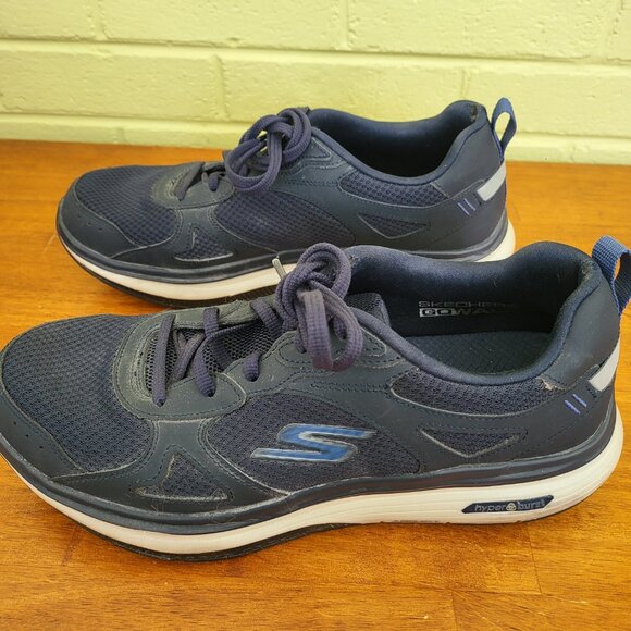 Skechers Go Walk Arch Fit Mens Sz 9.5 Shoes Lace Up Sneakers hyper burst BLUE T1 - Picture 4 of 12